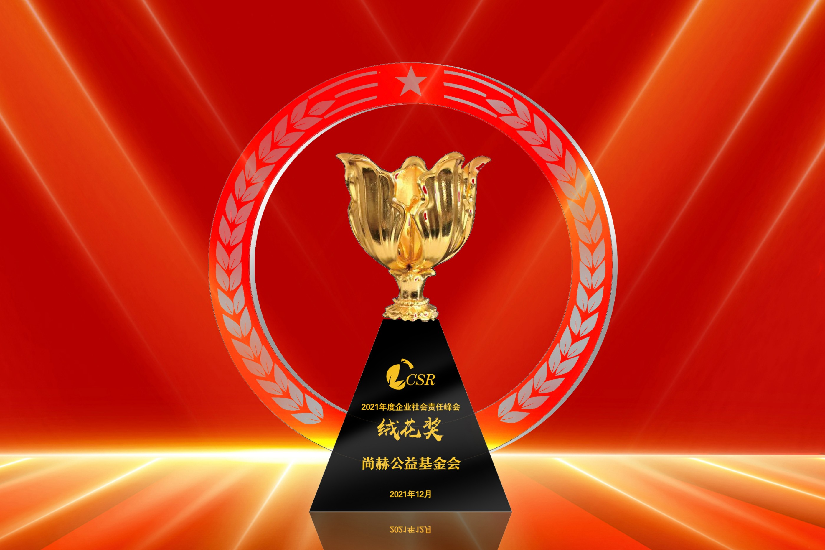 2021年12月-壹贰博网页版公益基金会荣获“2021年度企业社会责任绒花奖”