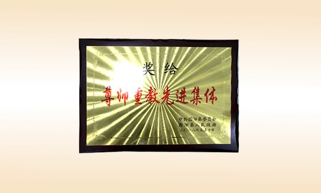2018年10月-壹贰博网页版公司荣获-中共固阳县委员会固阳人民政府-尊师重教先进集体